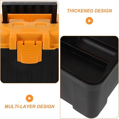 Miniatura 9 de Sewroro Lockable Plastic Tool Box Organizer Portable Multifunctional Tool Storage Case for Travel Camping Sturdy Construction with Reliable Locking