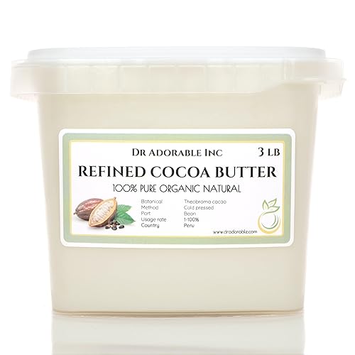 3 POUNDS Dr Adorable - Cocoa Butter Refined - Deodorized Pure Natural Organic Prime Pressed