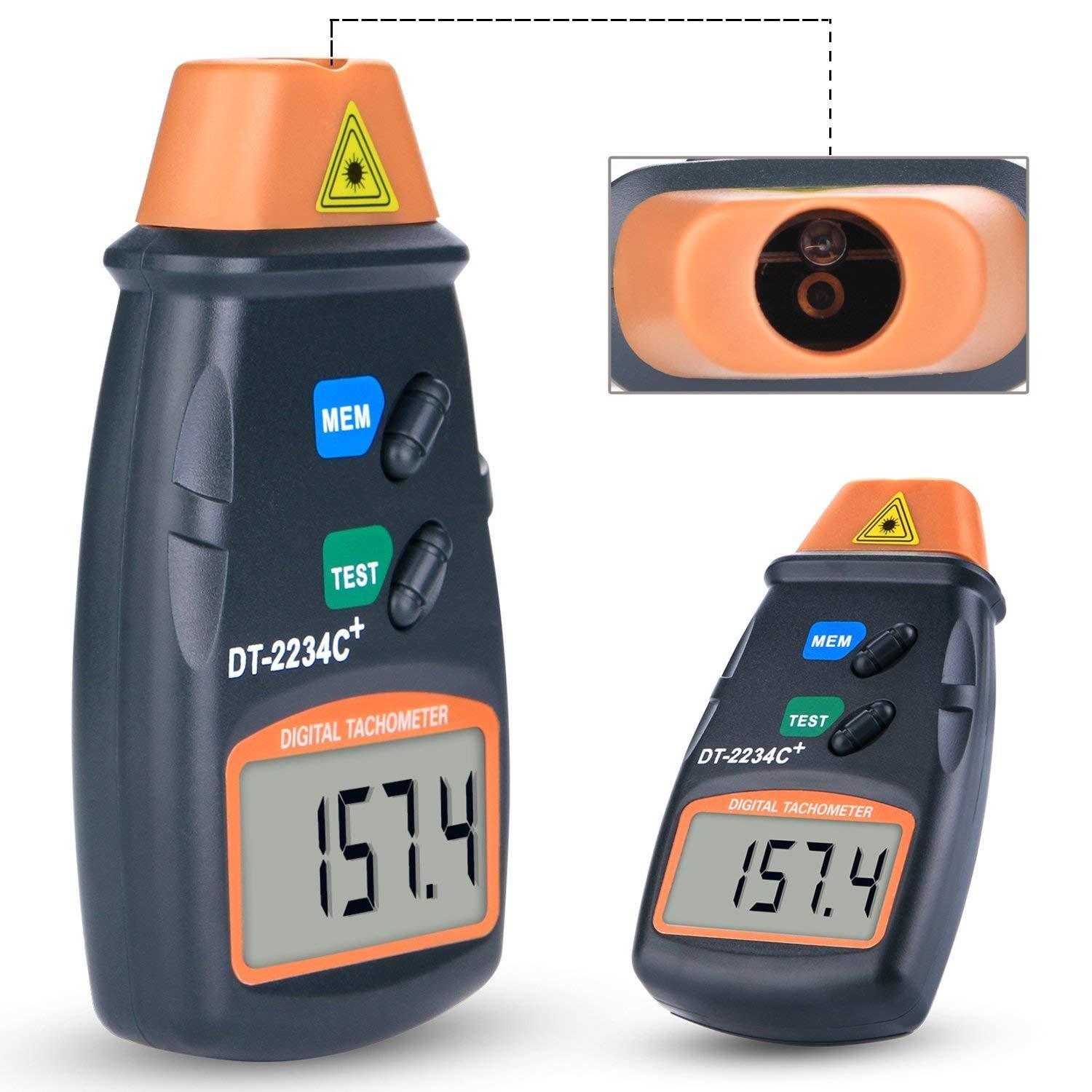 QUMOX Calibro di velocità del Motore del Tester del tachimetro di RPM del tachimetro della Foto dell'affissione a Cristalli liquidi del Contatto di Digital del Contatto