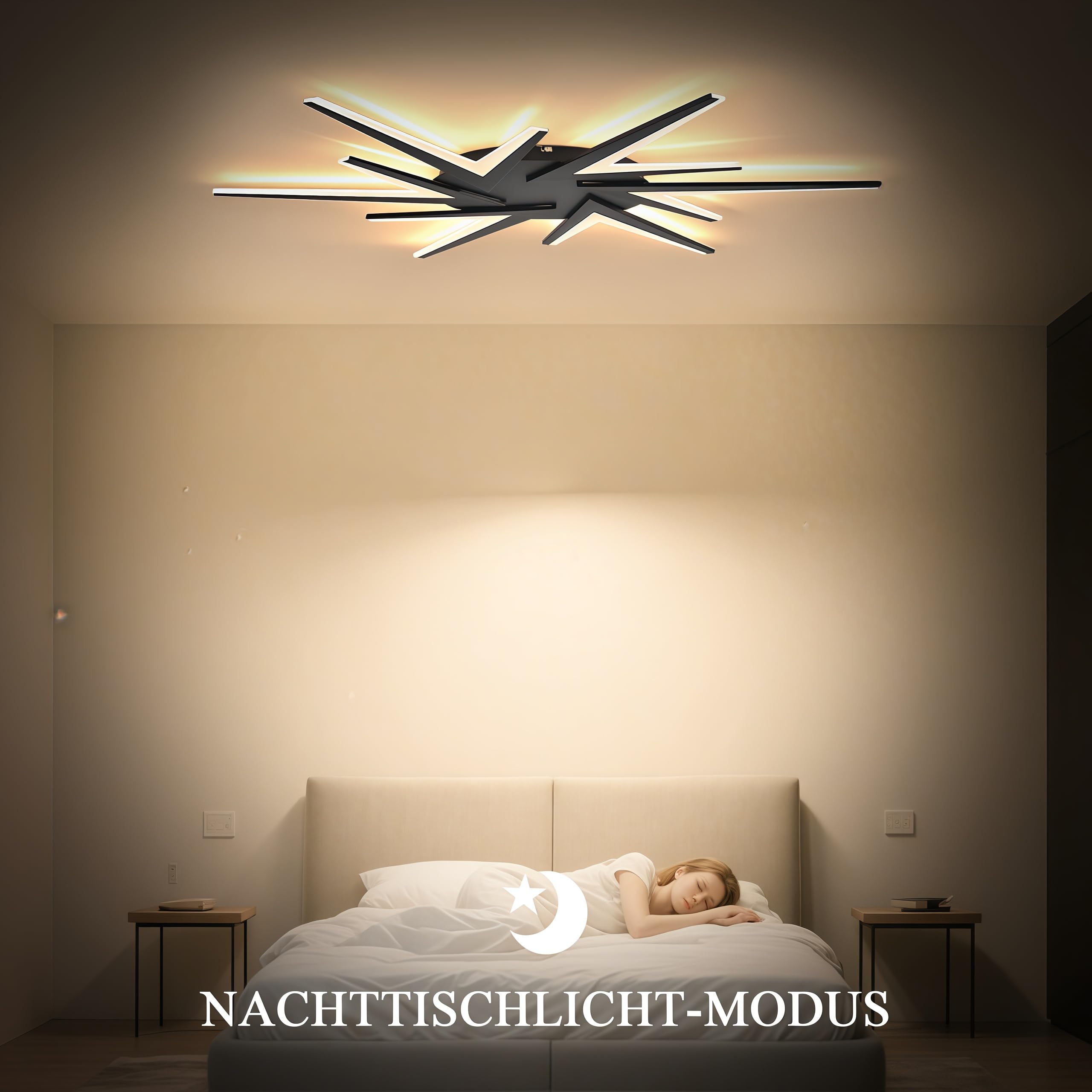LED Deckenleuchte Dimmbar, 55W Deckenlampe LED mit Fernbedienung, 90cm Wohnzimmerlampe APP Farbwechsel, Moderne Deckenlampe Wohnzimmer Lampe wohnzimmer, Energie Sparen Dimming Lampen Schlafzimmerlampe