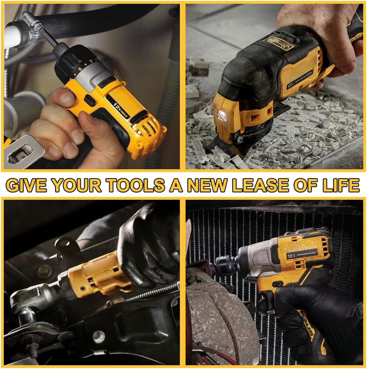 DCB120 2Packs 4.0Ah Replacement for Dewalt 12v Battery Pack DCB121 DCB123 DCB122 DCB124 DCB125 DCB127 Compatible with 12V Dewalt Battery - Image 7