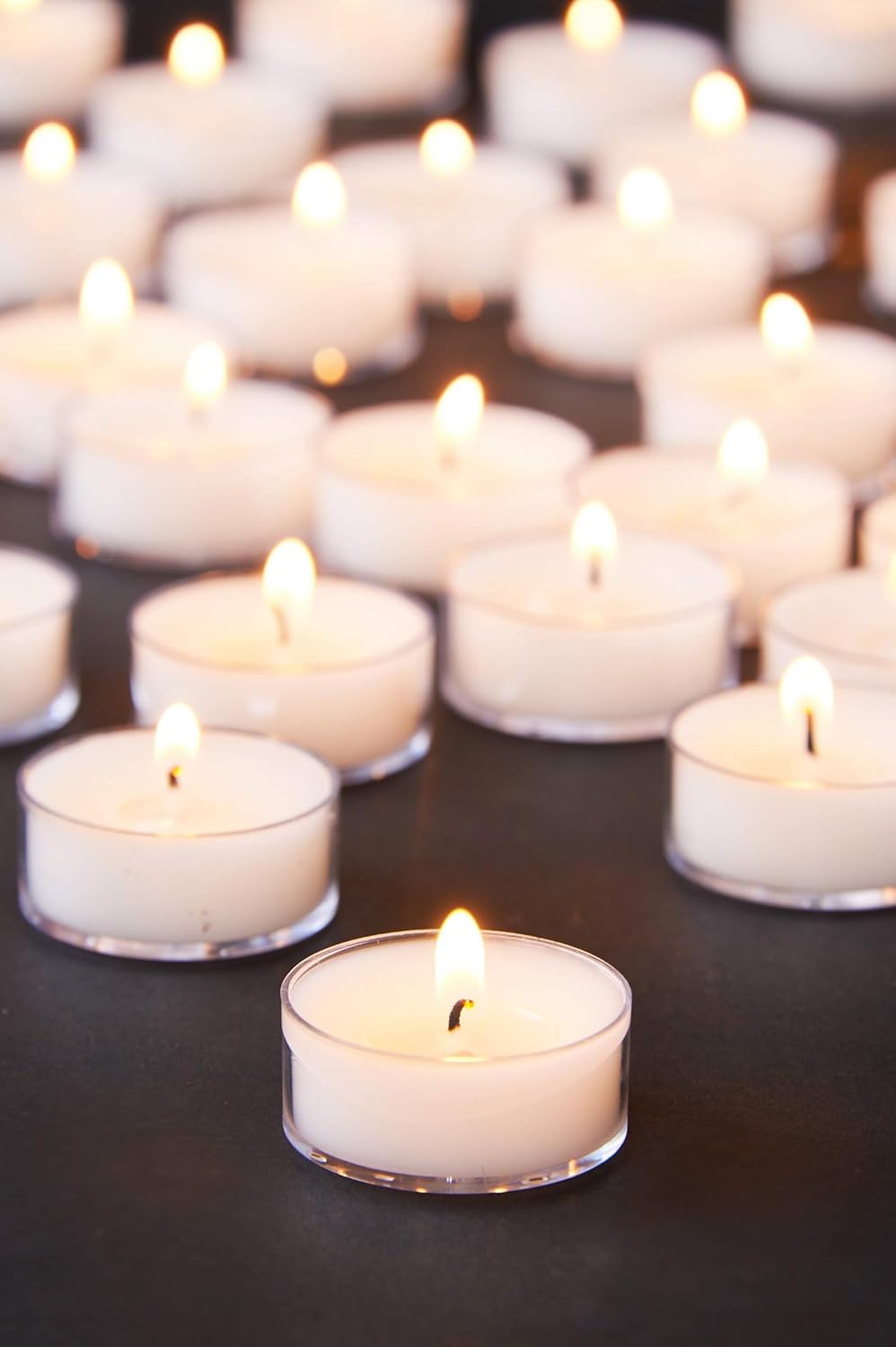 tag Unscented Basic Clear Cup Tealight Candle 25 Pack Burn Time 3 Hours Ideal for Home Decor Decoration Birthday Parties Wedding Dinner White