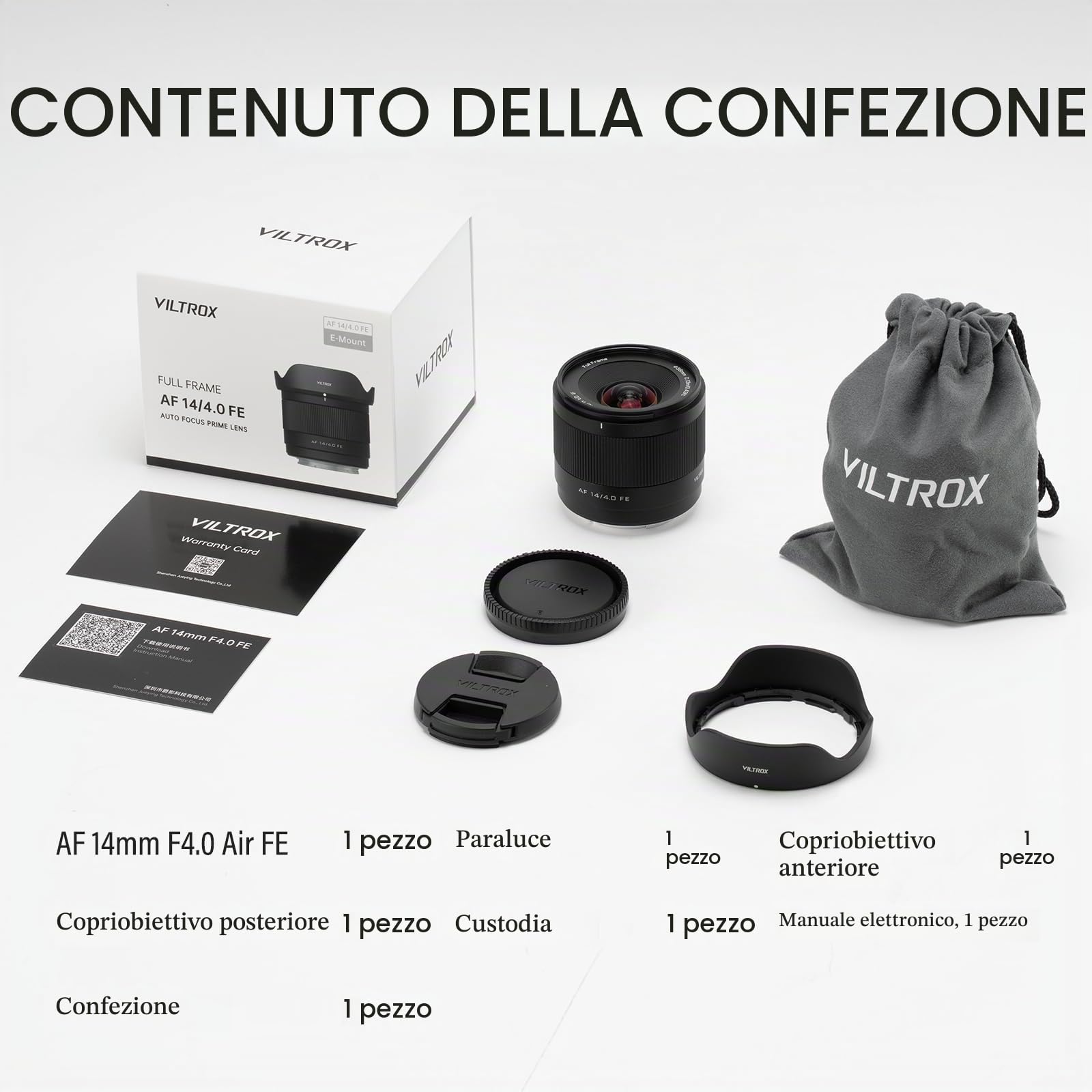 VILTROX 14mm F4.0 Air FE Mount Obiettivo Fotografico Lens per Sony E mount Camera Lenses Campo Wide Angle Full-Frame Obiettivo Autofocus per Sony A7 A9 A1 FX3 A7RV ZVE1 A7CII A6600 A6500 ZV-E10II FX30