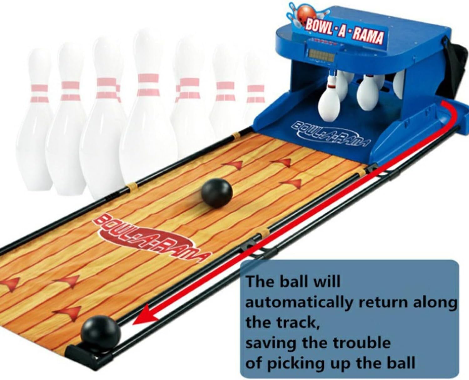 Indoor Bowling Ball Sports Game Console with LED Scoreboard - Electronic Bowling Alley Game with Automatic Reset, Lighting & Simulation Sound - Fun for Children and Adults