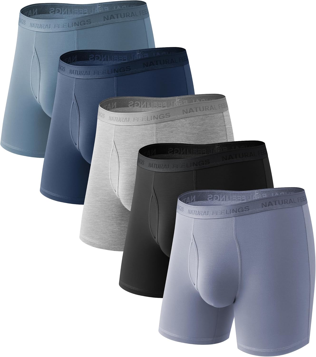 Natural Feelings Men's Underwear Viscose from Bamboo Boxer Briefs Underwear Pack for Men
