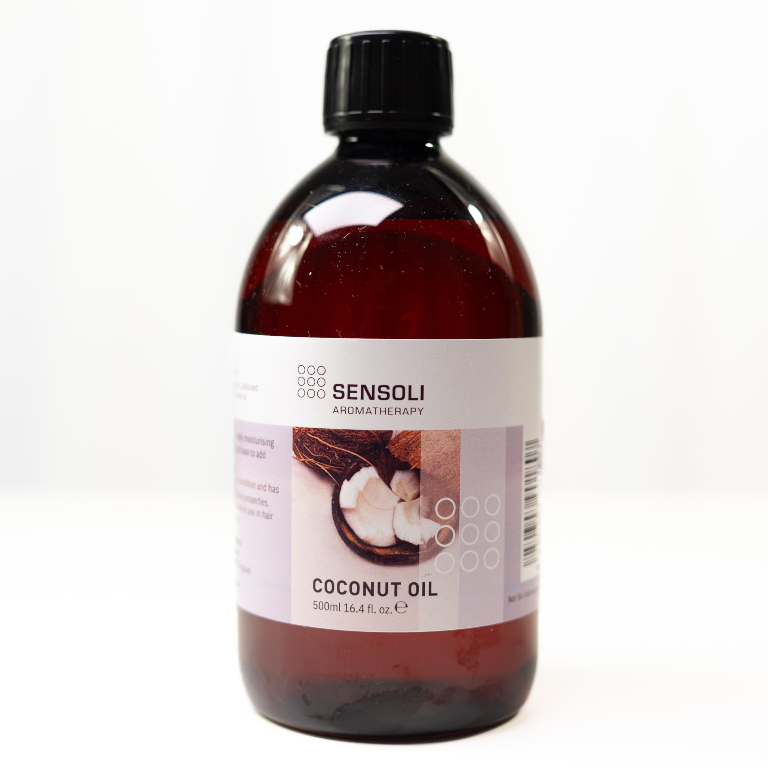 SENSOLI Fractionated Coconut Oil 500ml – 100% Pure Carrier Oil – Lightweight Natural Oil for Skin, Hair, Massage & DIY Cosmetics