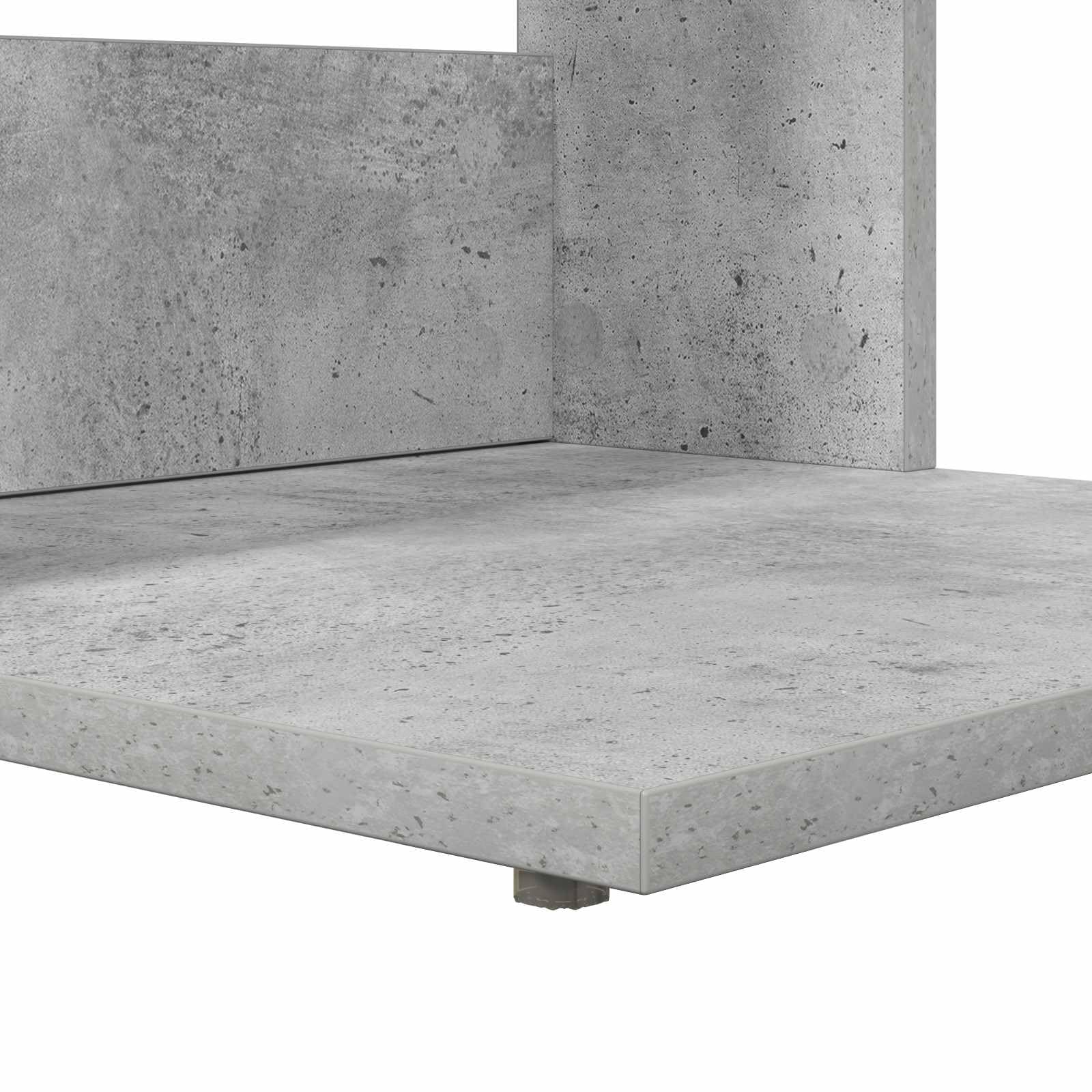 Mesa auxiliar de hormigón gris, 40 x 38 x 62,5 cm, pequeña mesa de centro de madera, mesita de noche moderna para salón y dormitorio, mesa de café delgada rectangular para sofás y sillones