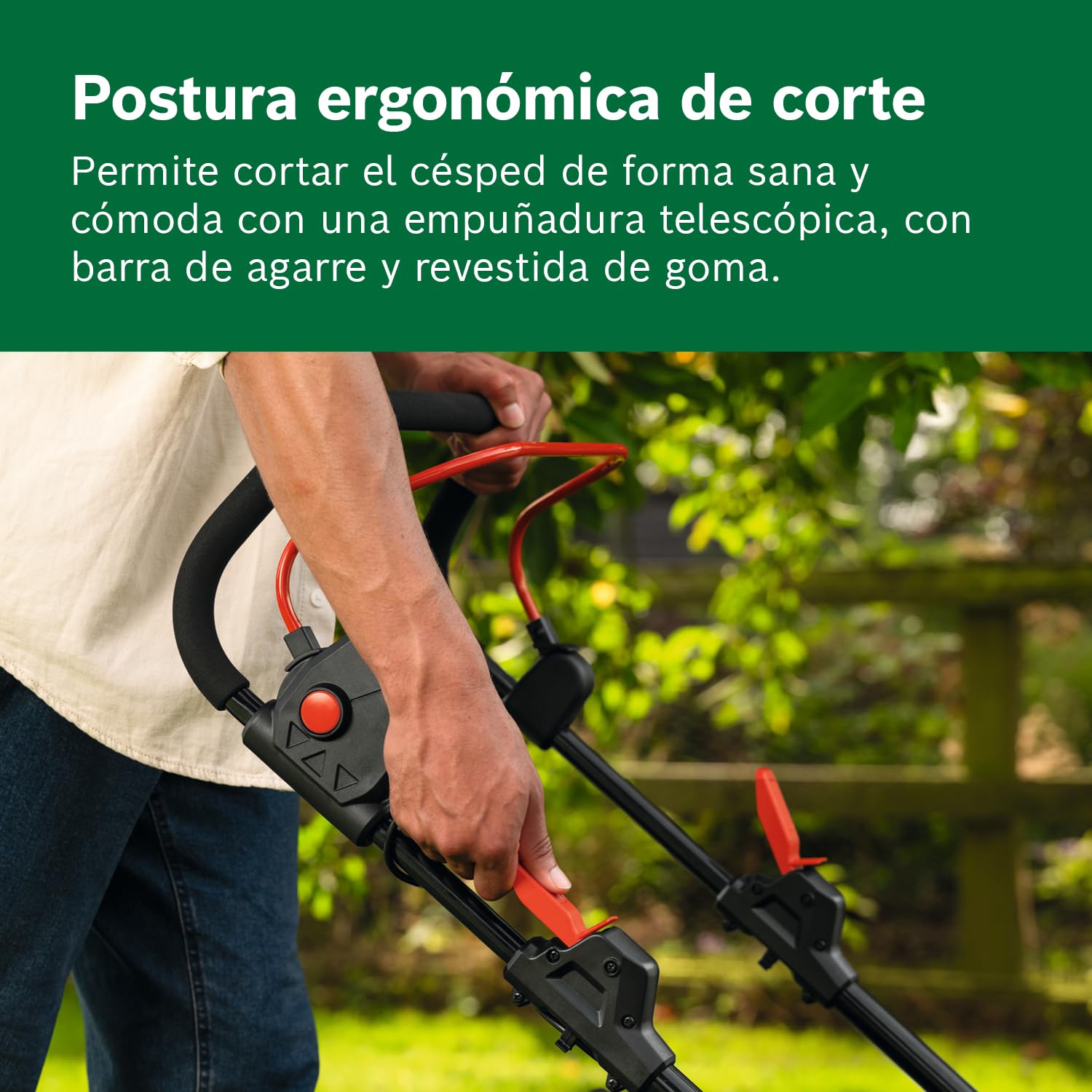 Bosch cortacésped a batería ROTAK18V2-43 | Ancho de corte 43 cm, altura de corte 30-75 mm, cesto 40 l, tapón para triturado, incl. 2 baterías 18V y cargador