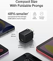 Vista 2 de Belkin Bloque de carga USB C de 25 W - Cable USB C incluido - PD3.0 PPS carga rápida para Samsung Galaxy S25, Apple iPhone 17, Air, Pro, Pro Max