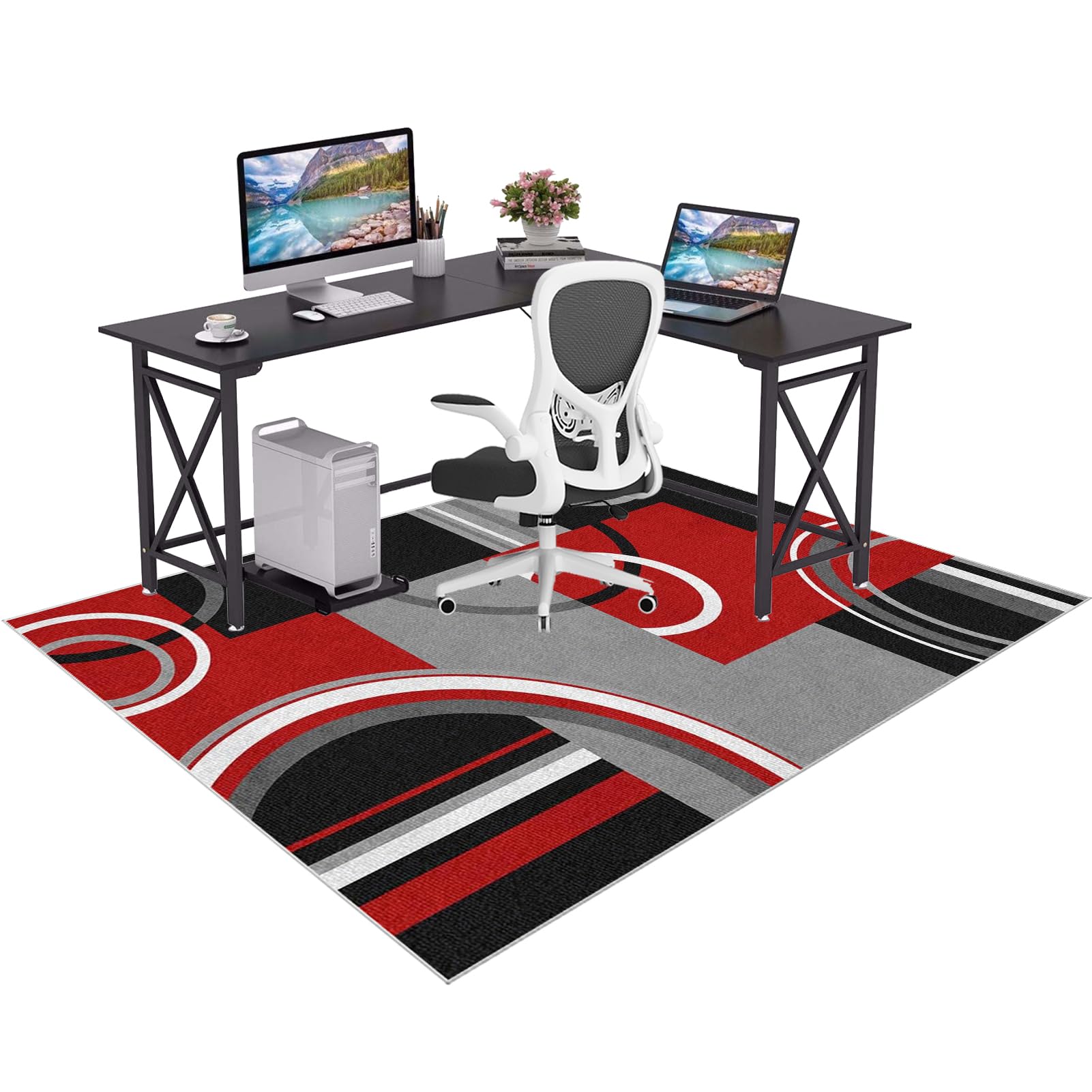 GmyoieqI Carpet Office Chair Mats Computer Floor Mat Large Non-slip Rubber Back Gaming Chair Mat for Home Office Desk Multi-Purpose Surfaces Floor Protectors for Carpets and Hard Floor 120 x 140 cm