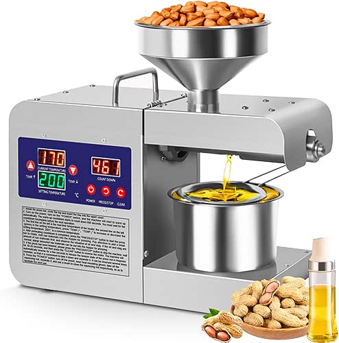 Oil Press Machine, 820W Home Commercial Automatic Oil Press Extractor,