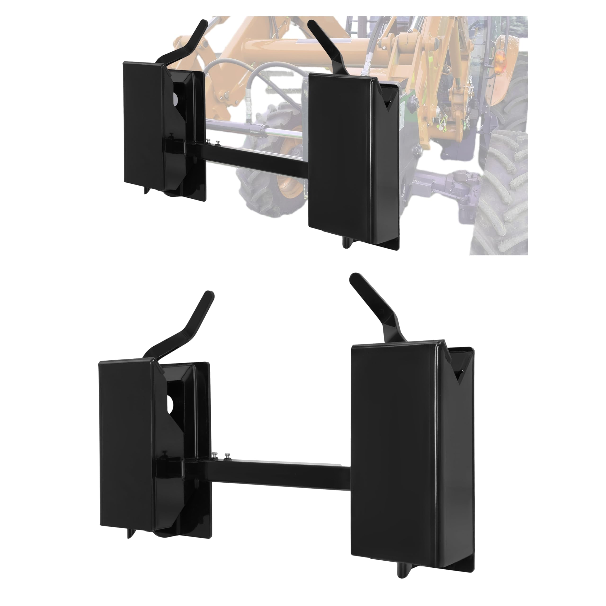 ECOTRIC 4000LBS 9.8" Quick Attach Coupler W/Adjustable Cross Brace Compatible With Most Bobcats Kubota Tractors Loaders Skid Steer Quick Tach