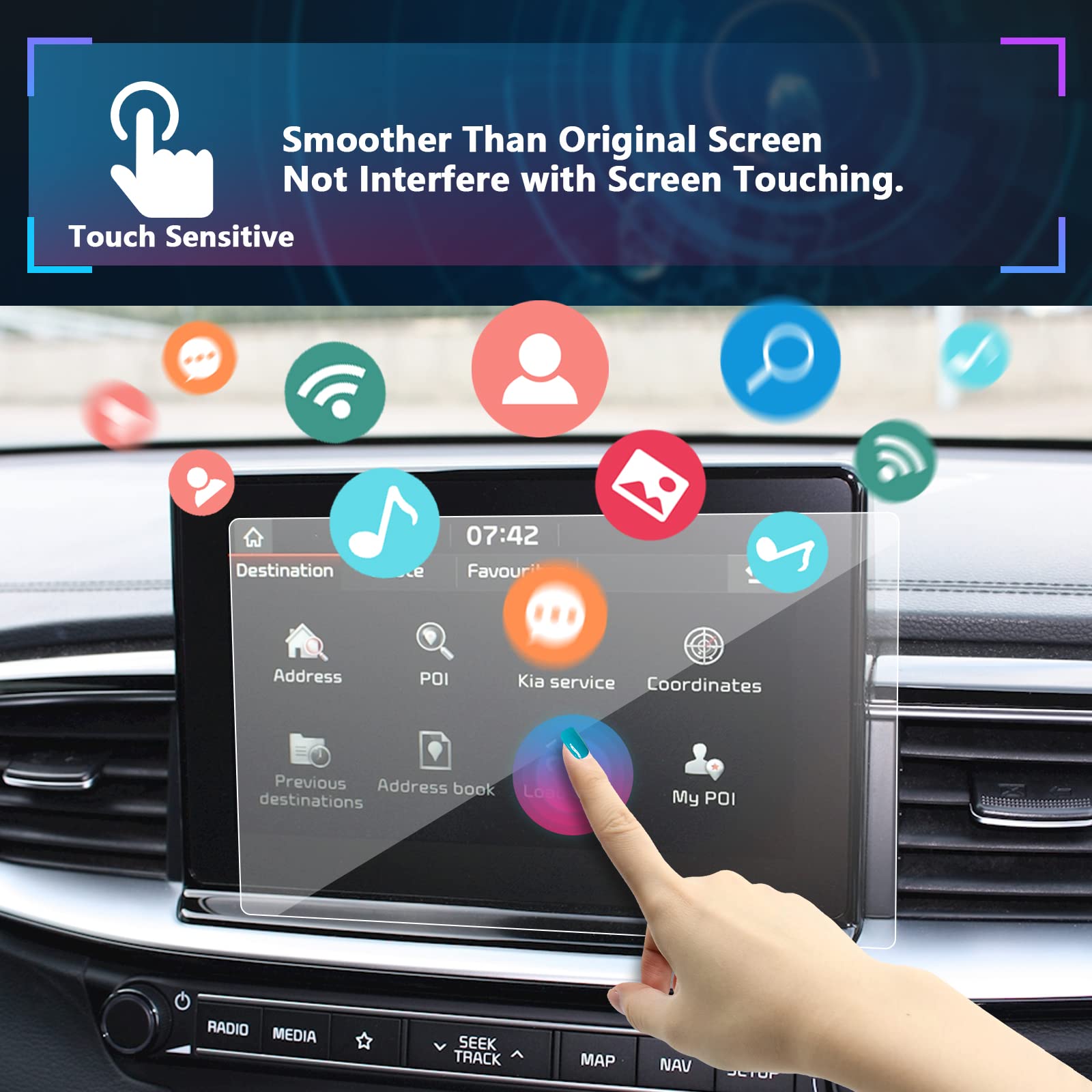 Protecteur D'écran Nano Pour GPS Kia XCeed/Ceed SW GT/Proceed GT 2020-2021 - Écran 12.3", Film Haute Transparence - 8