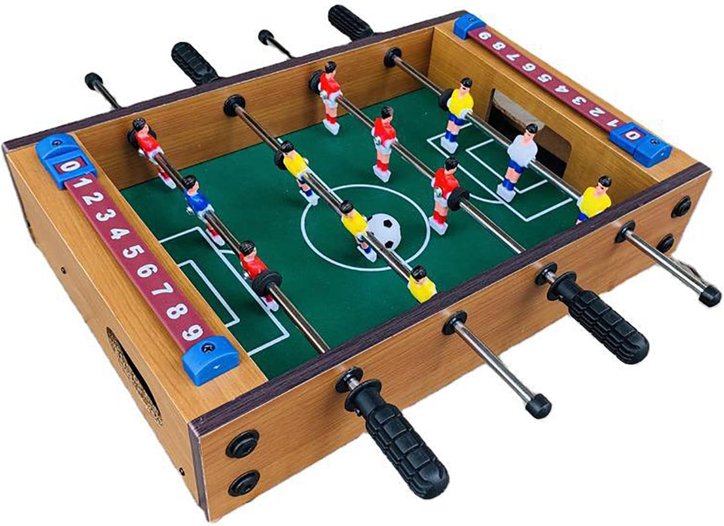 COYEUX 13.5" Foosball Table, Wooden Mini Foosball Table Top, Easily Assemble, with Two Balls, Great Entertainment for Children and Adults