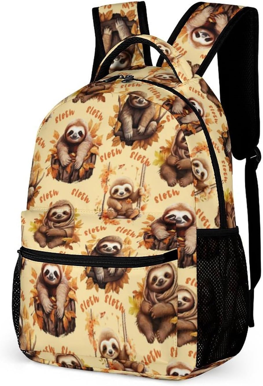 Sloth School Backpack for Kids Girls Boys, 16 Inch Cute Slothes Themed Bookbag, Personalized School Backpack for Students Children, Lightweight, Large Capacity - Image 2