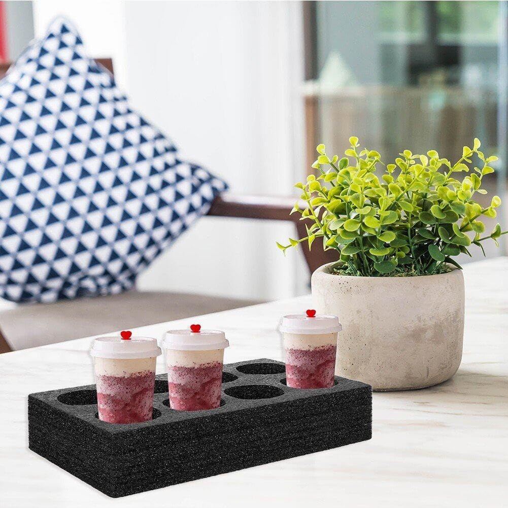 Plateau Porte-gobelets En Mousse - 2 Pièces, Transport Facile Pour Boissons Chaudes Ou Froides - Idéal Livraison, Pique-nique, Bureau
