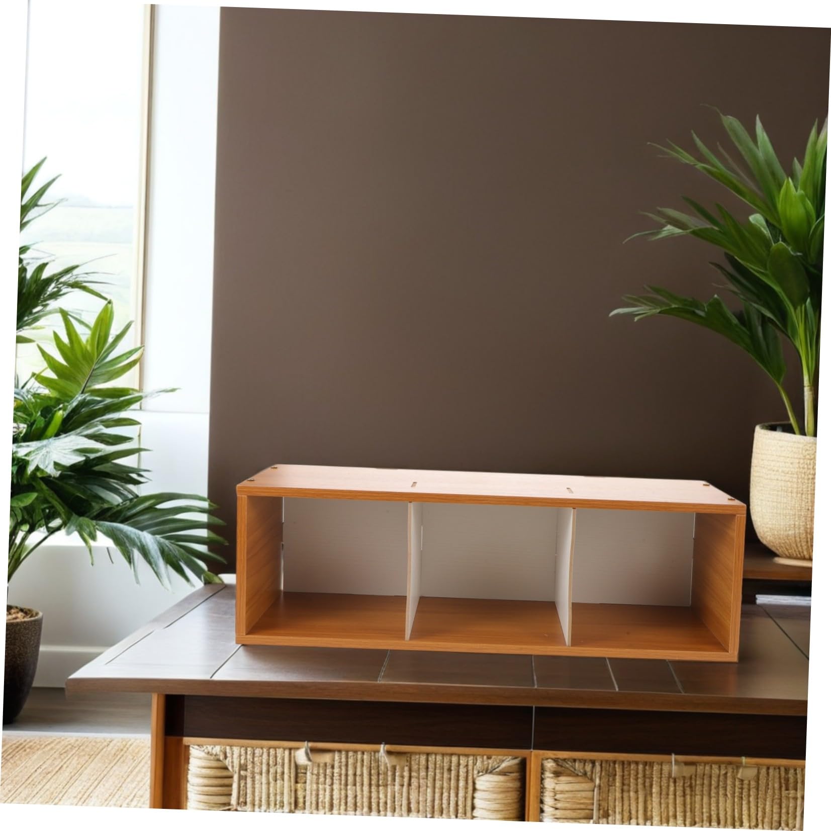 GALPADA Estante Organizador de CD y Dvd de Madera Gran Capacidad y Diseño Ahorrador de Espacio para Escritorio y Hogar