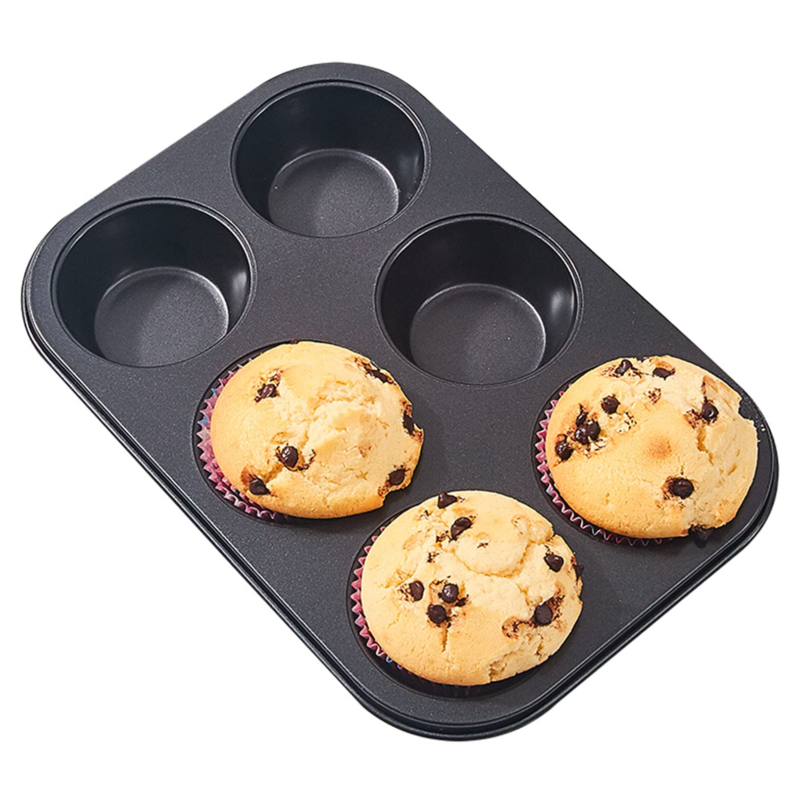 BAtlam Küchenutensilien Muffinform 6 Mulden Antihaft Kohlenstoffstahl Mini Cupcake Pfanne Backformen Kuchenform Muffinblech Backform Antihaft