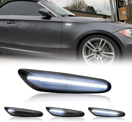 Reemplazo de luz de marcador lateral LED secuencial frontal para 2003-2013 E60E61 E90E91 E92E93 E81E87 E82E88 E83X3 328i 325i 135i 128i 325xi lente