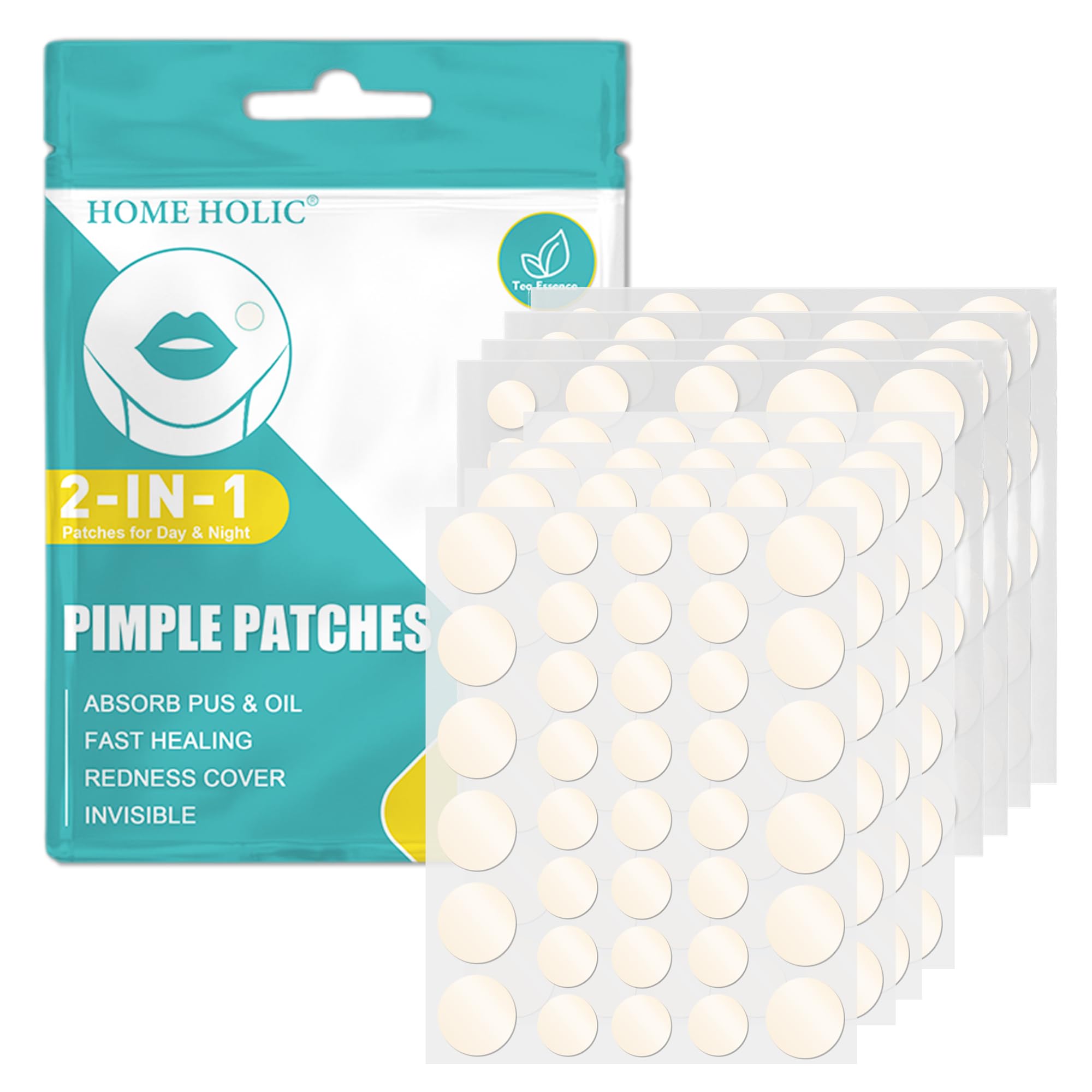 Pimple Patches Hydrokolloid Unsichtbare Pickel Patch mit Teebaumöl Tag und Nacht Verwenden Pimple Patch Akne Patches Wasserdichte Atmungsaktive Acne Patch Pflaster (40 Stück, Star)