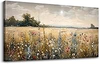Wapluam 20x40 Vintage Abstract Rural Landscape Canvas Wall Art - Framed Ready to Hang Farmhouse Decor for Living Room Bedroom Office