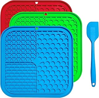 Large Lick Mat for Dogs and Cats 4PCS, Food Grade Silicone Dog Lick Mat with Suction Cups for Pet Anxiety Relief, Slow Feeder for Dog Boredom Reducer Dog Treat Mat Perfect for Bathing Grooming etc