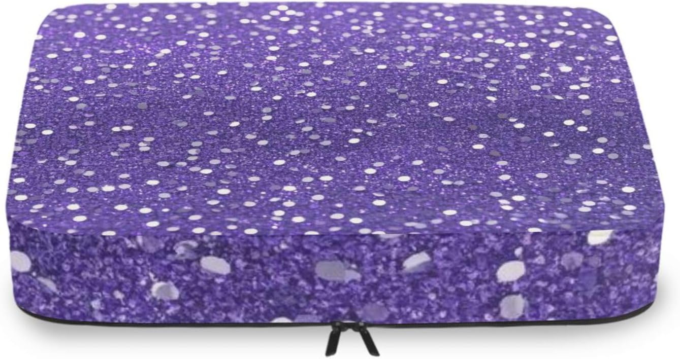 Fake Glitter Purple 4 Pcs set travel organizers for Mesh Travel Essentials expandable packing cube set