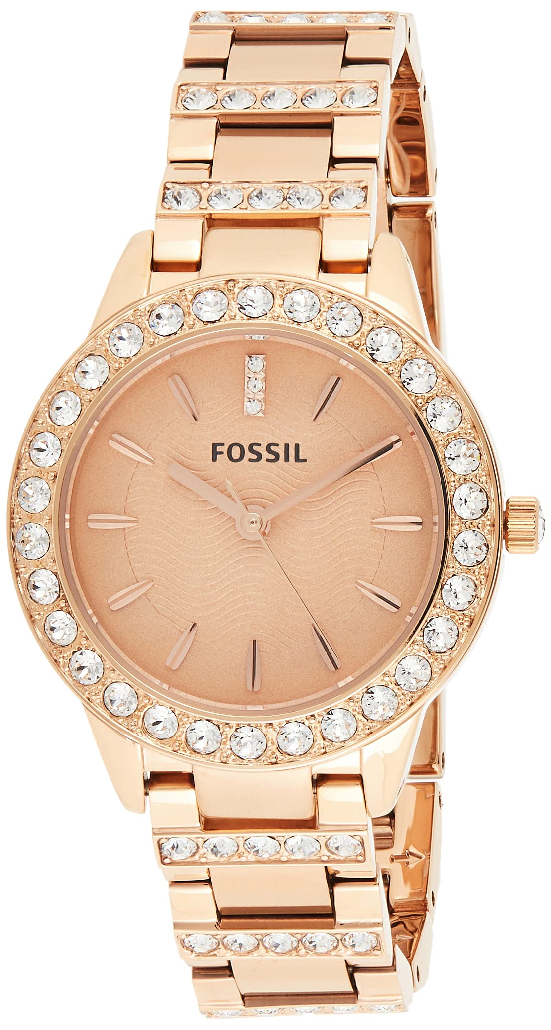 Fossil Women's Jesse Stainless Steel CrystalAccented Dress Quartz