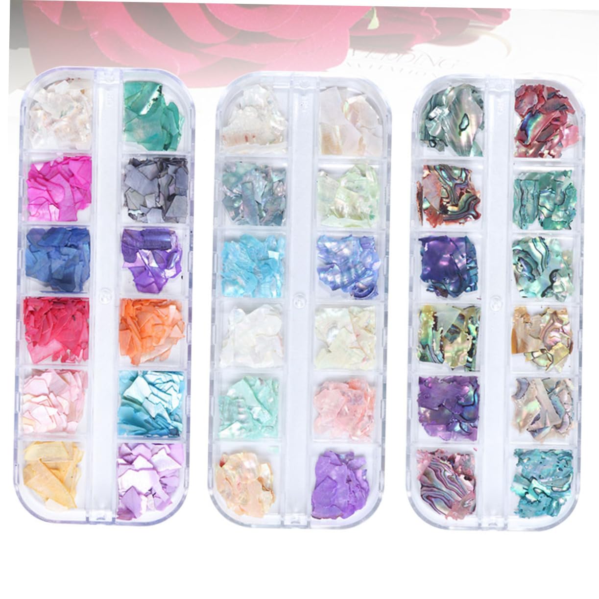 Healeved 6 Cajas manicura pegatinas etiqueta engomada del arte del clavo decoración de uñas irregulares uñas postizas fake nails encanto de manicura accesorios de manicura joya