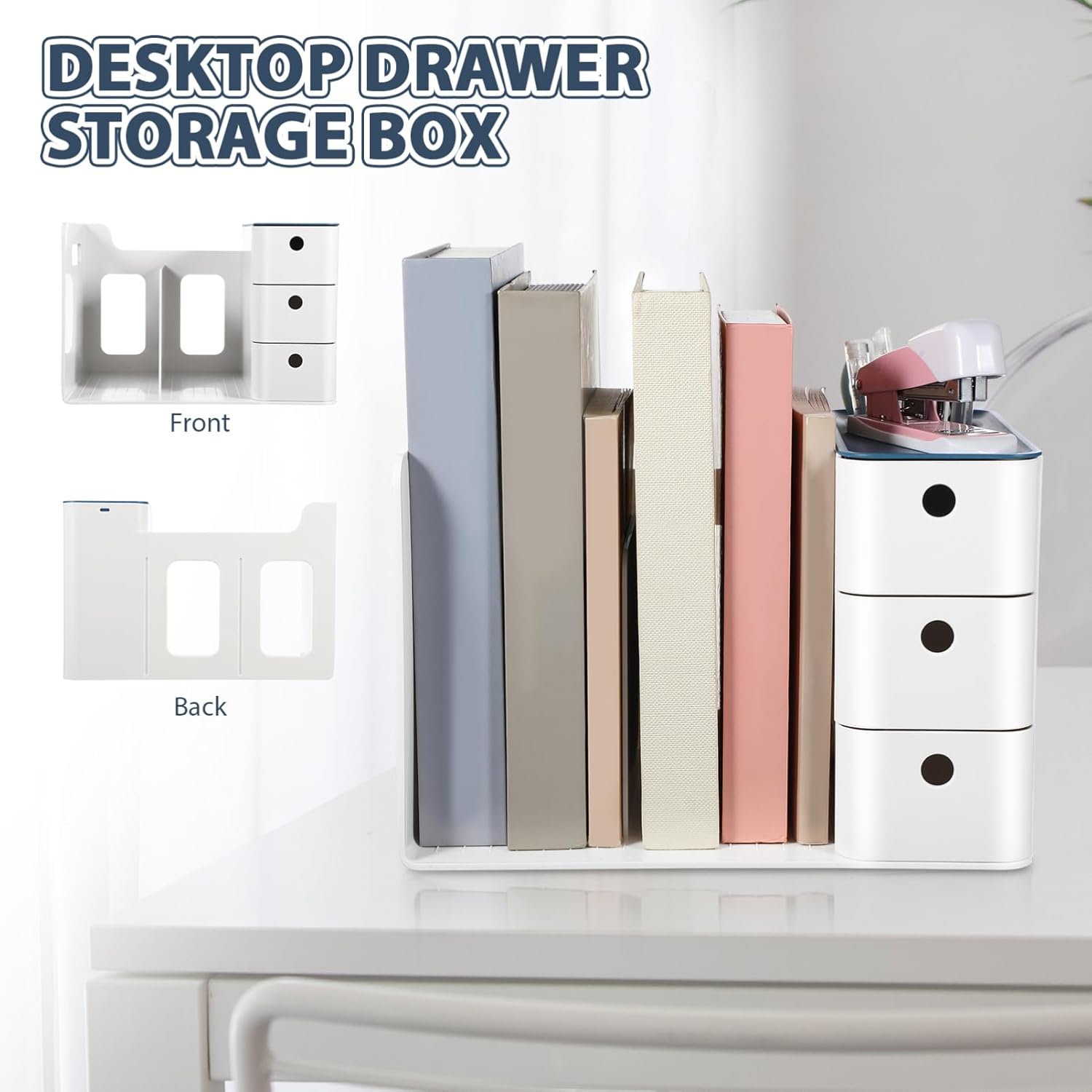 Operitacx Desk Drawer Organizer 11.41X8.26X7.48 Inches Multi-Function Desktop Storage Box for Stationery Office Supplies Makeup Space-Saving Drawer Organizer