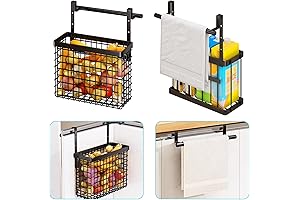 Under Sink Organizer and Hanging Cabinet Door Organizer with Towel Holder