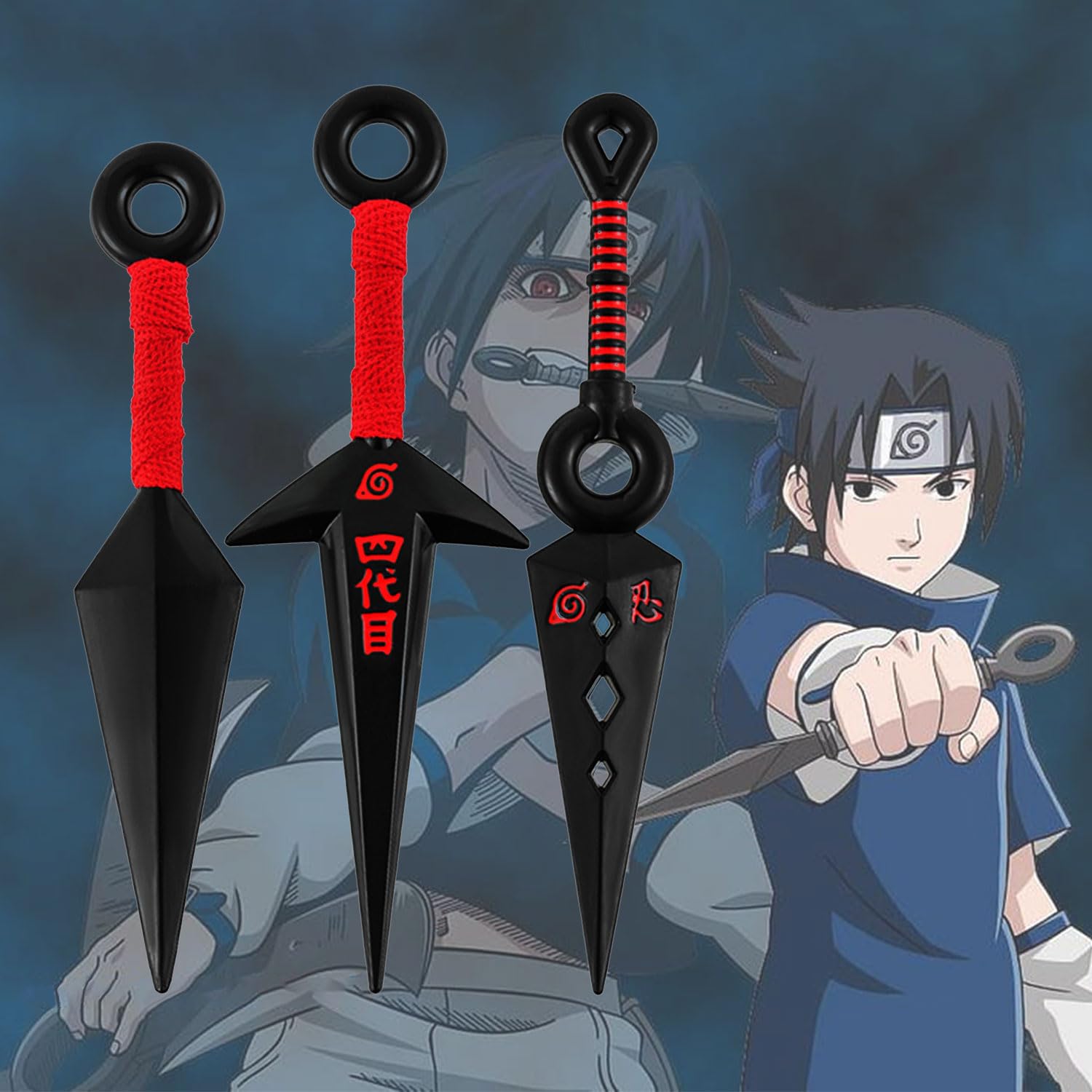 TecoKart 3 Pcs Kunai Anime Cosplay Props, Red Shurike Accessories for Anime Cosplays, Space Ninjutsu Kunai Cosplay Equipment, Japanese ABS Cosplays Prop(13cm/5.12in) - Image 4 thumbnail