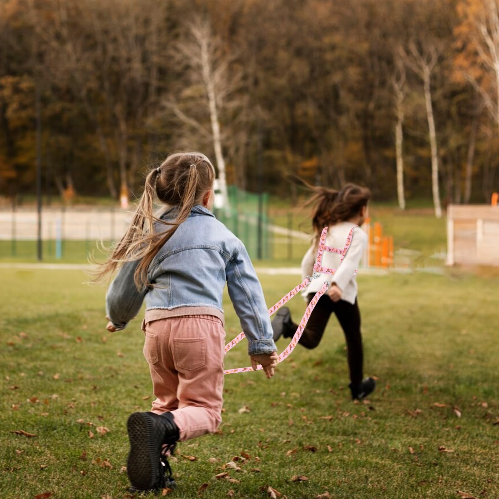 Guinzaglio per cavalli rosa, per giocare per bambini, misura regolabile, favorisce il movimento e la fantasia
