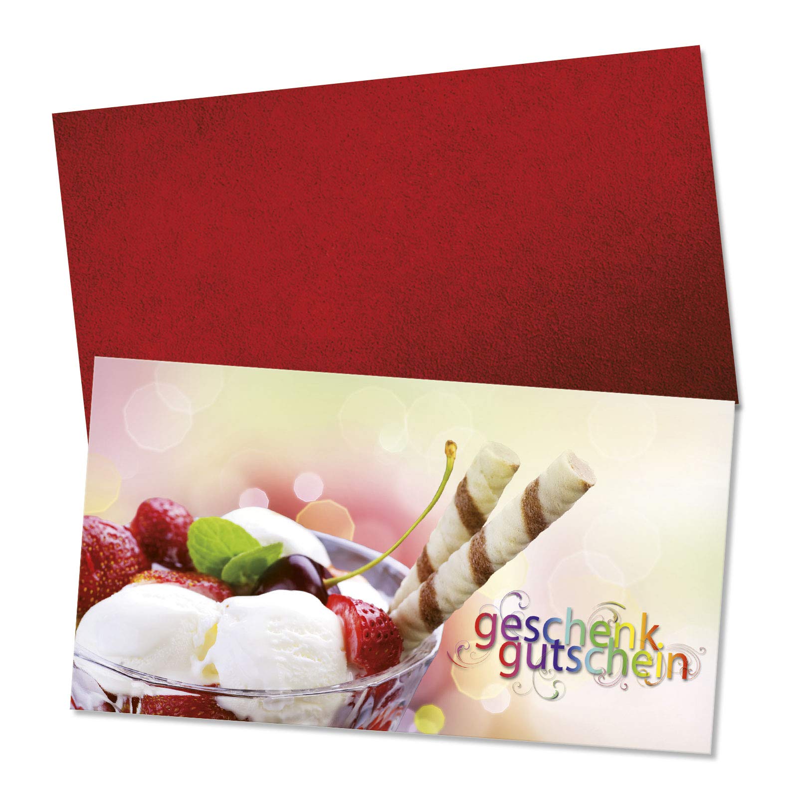 Gutschein-Set. 100x Gutschein + Kuvert. Für Café Kaffeehaus, blanko zum selbst Ausfüllen.