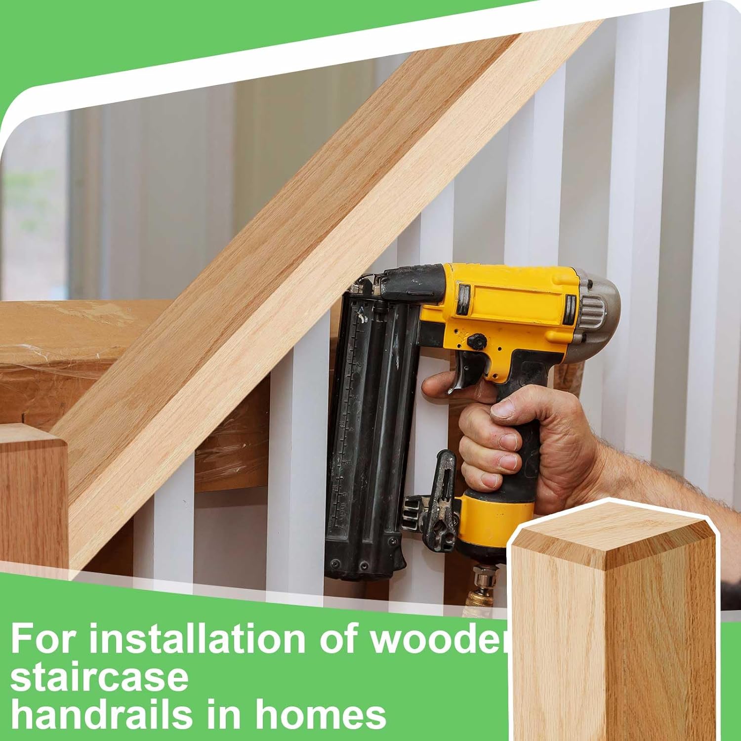 CroBlissful 1 Pcs Red Oak Stair Newel Post 3.5 x 48 Inches, Solid Wood Square Stair Post with Top Chamfer Design, Red Oak Wood Balusters for Interior Staircase Railing Newels Remodeling and Handrails