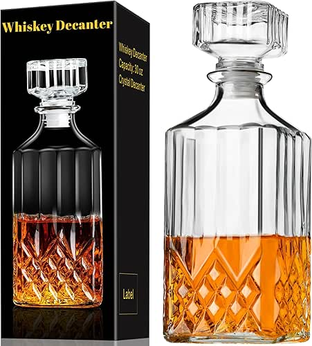 PARACITY Whiskey Decanter, 30oz Decanters for Alcohol with Glass Stopper,