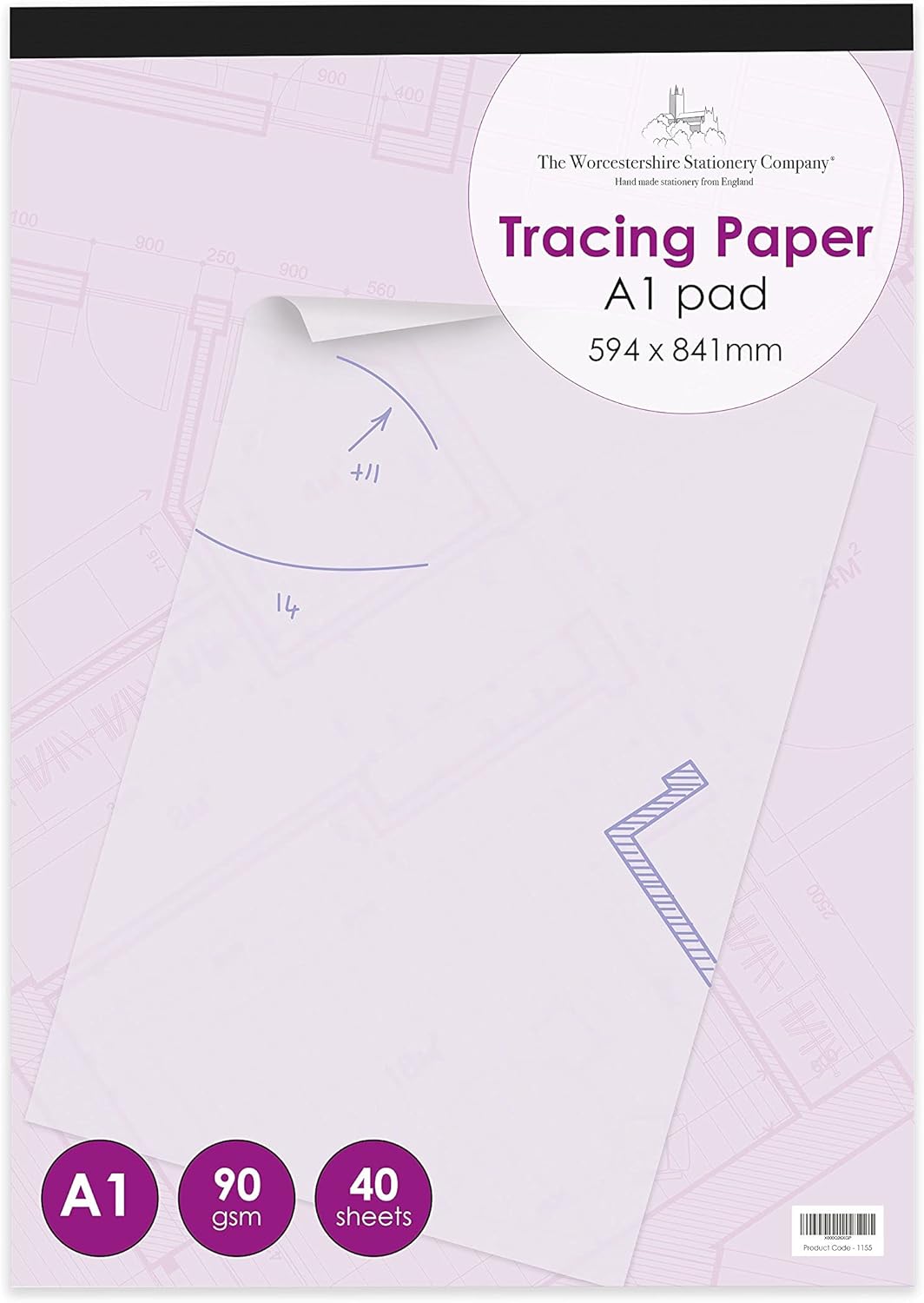 A1 Tracing Paper pad, Professional Range, 40 Sheets, 90gsm Paper