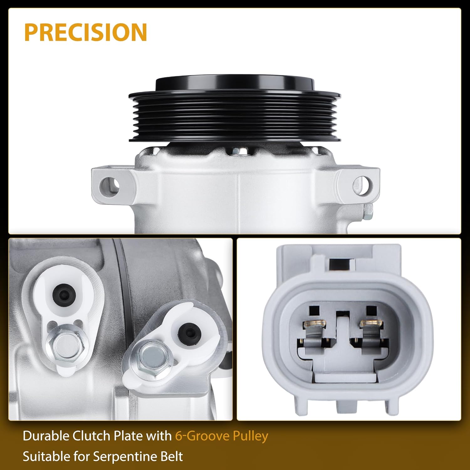 157388 AC Compressor with Clutch Compatible with 2009-2017 Jeep Compass Patriot, 2009-2012 Dodge Caliber 1.8L 2.0L 2.4L