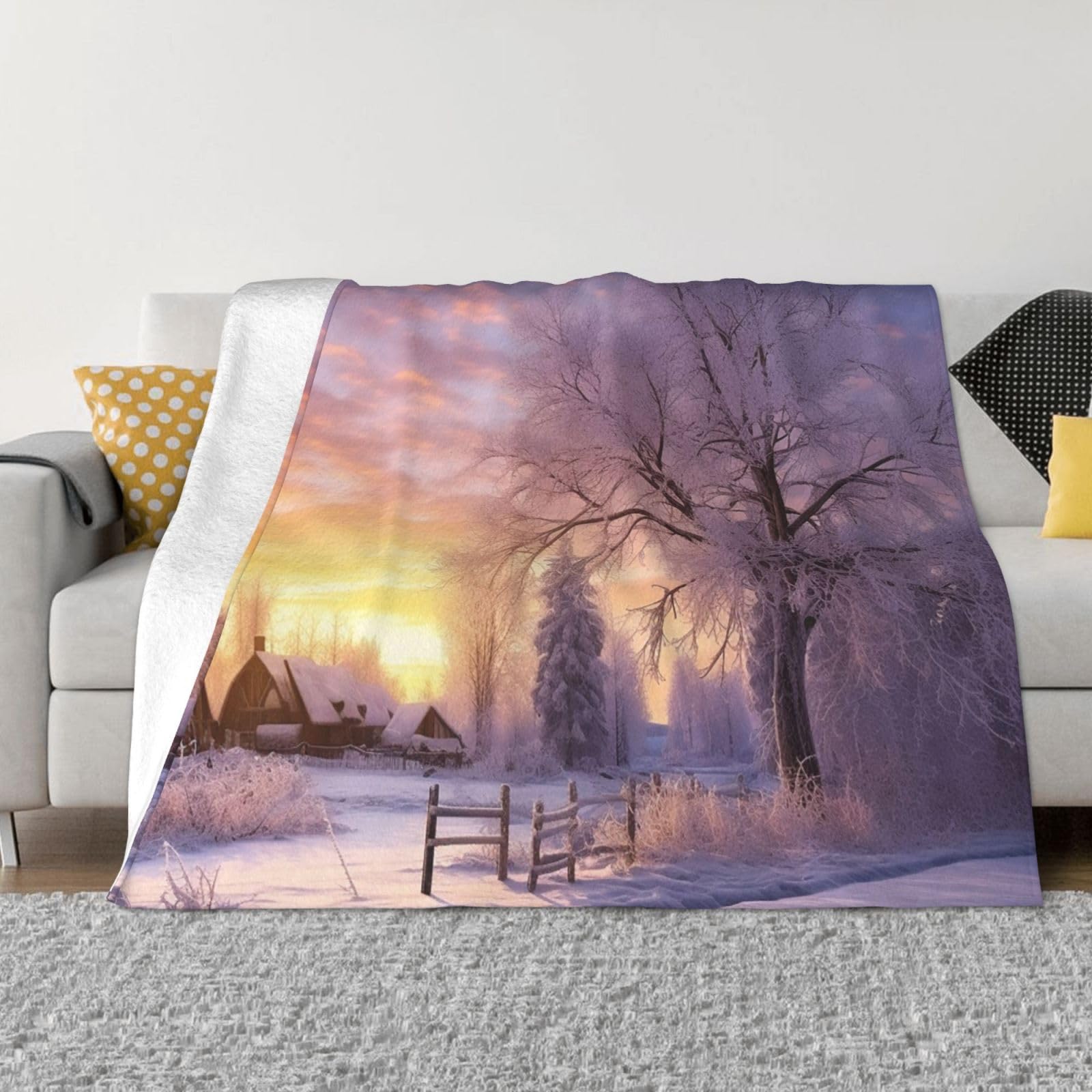 Couverture d'hiver en flanelle douce pour lutter contre le froid sur le canapé