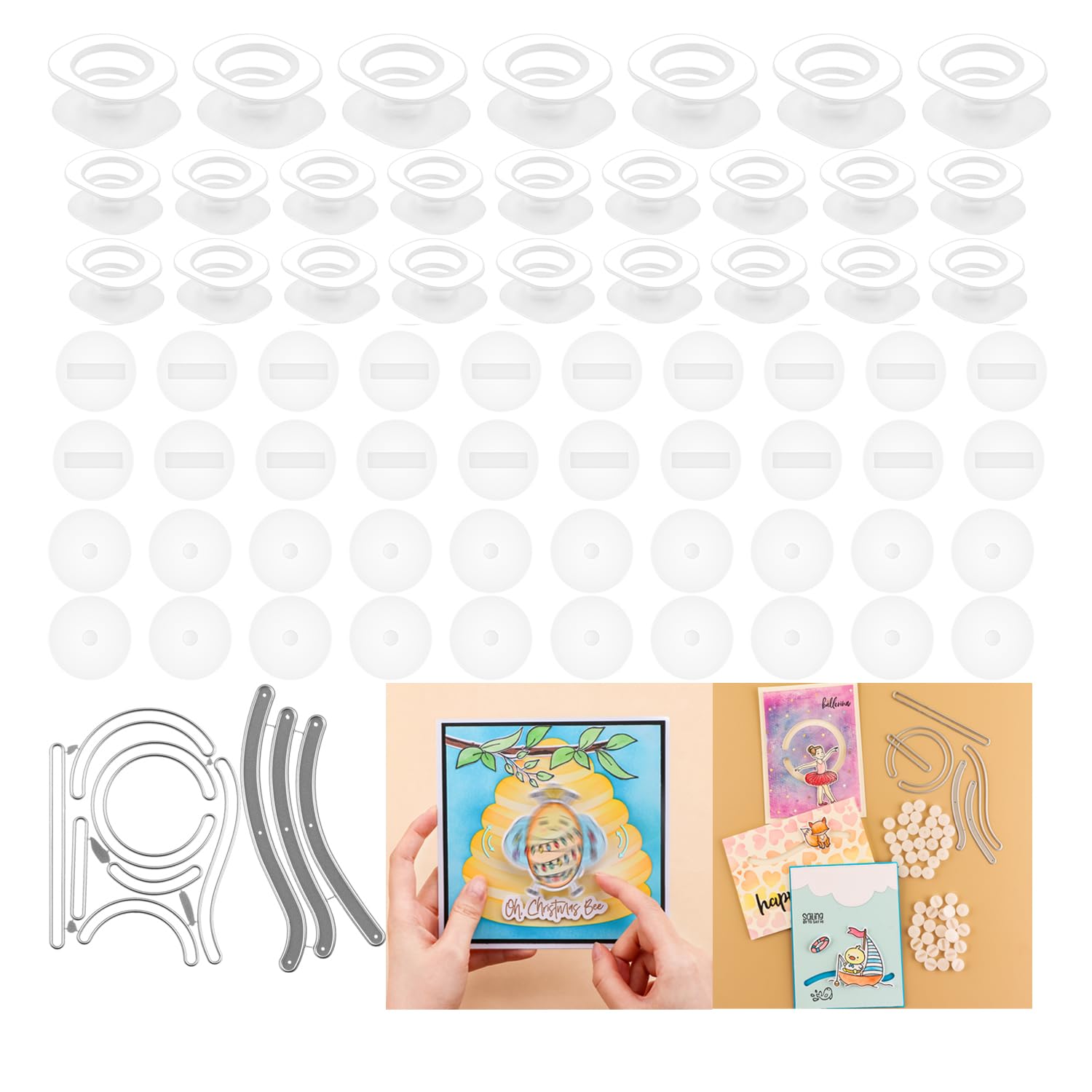 202 Pcs/Set Mini Action Wobbles,Self-Adhesive Springs,Small Wobblers Movers Gliders for Slider Cards;Rotating Sliding for Card Making DIY Scrapbooking Arts Projects Handmade Crafts Embellishments
