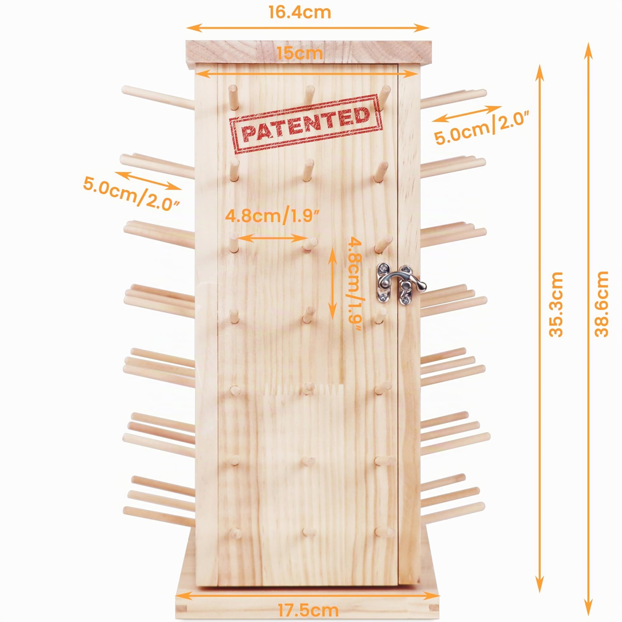 New brothread 93 Spulen (DIY) 360° Voll Rotierende Holz Fadenhalter/Garnhalter/Fadenspulen Organizer mit inneren Aufbewahrungsfächern zum Nähen, Quilten, Sticken, Haare Flechten und Schmuck