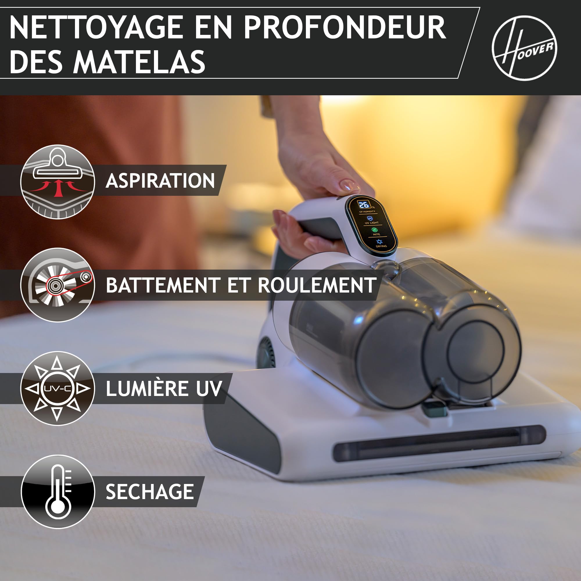 Image secondaire de Aspirateur à Main Hoover HMC510UV pour Matelas et Canapés avec Lampe UV