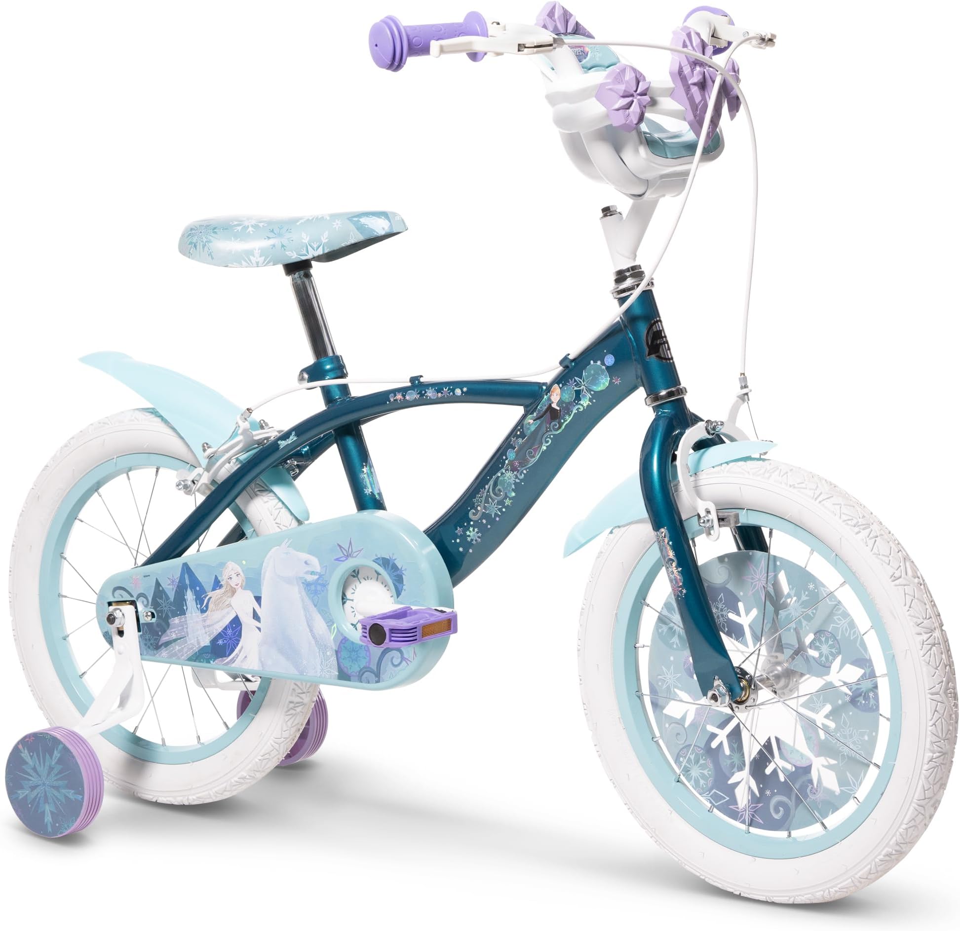 Disney Frozen Princess Elsa & Anna Kids Bike – 10" 12" 14" 16" Girls Bicycles, Ages 2–7, Magical Ice-Themed Designs, Removable Stabilisers
