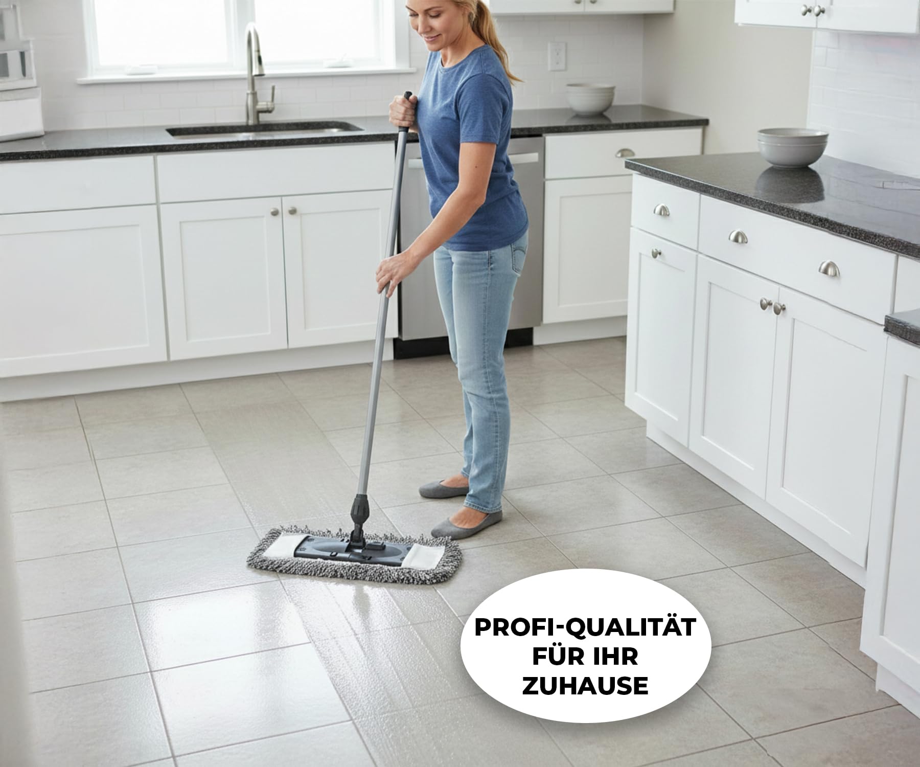 Wischmoppbezug Ersatzbezug 50 cm – Mikrofaser Baumwolle – Wischbezug für Bodenwischer & Klapphalter – Wischmopp Bezug Set 10er – Waschbar bis 90°C – Für Parkett Laminat Fliesen – Grau