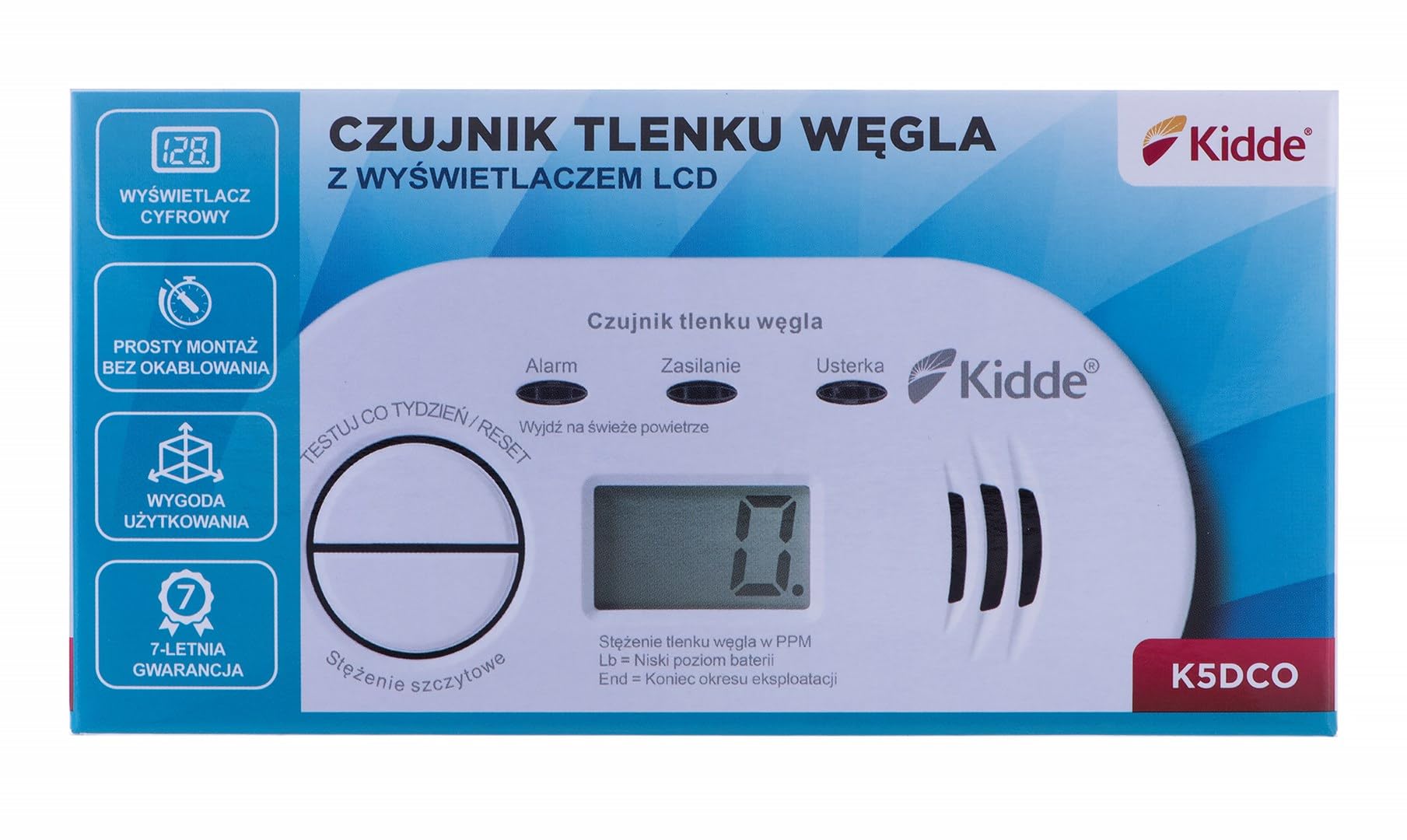 KIDDE Czujnik czadu z wyÅ››wietlaczem K5DCO