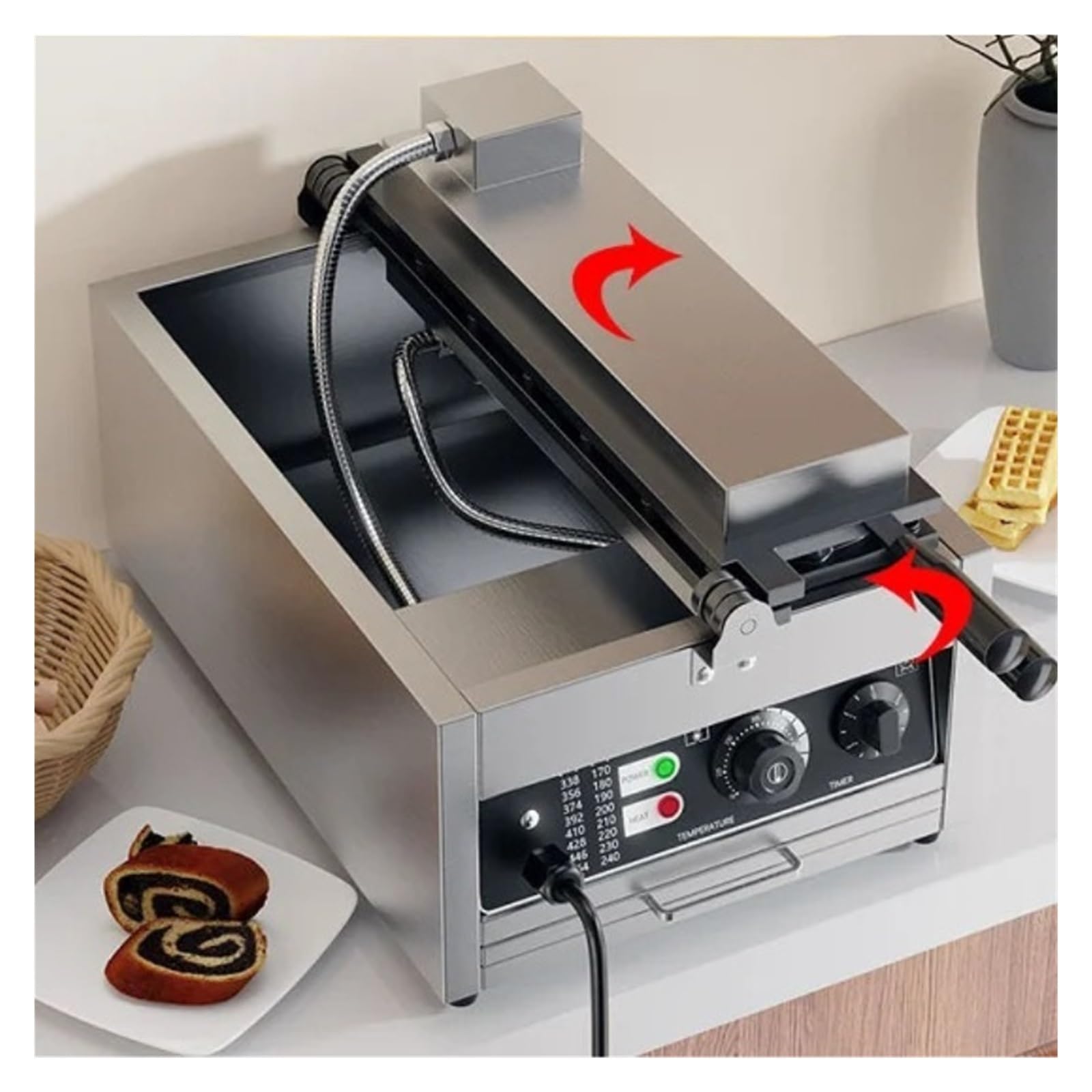 Máquina Eléctrica Taiyaki For Hacer Gofres De Pescado Grande, 6 Uds., Con Modelo Regular Antiadherente For Uso Comercial DistribucióN Uniforme Del Calor