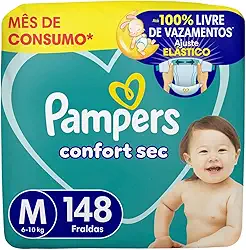 Fralda Pampers Confort Sec Tamanho M 148 Unidades