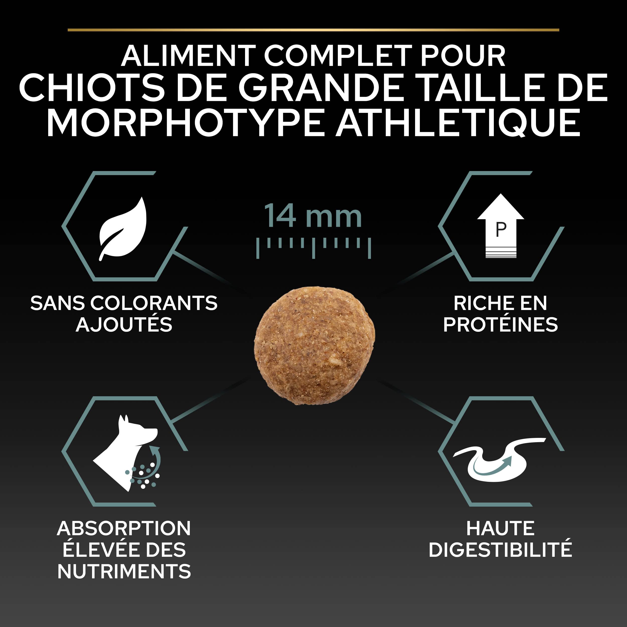 PURINA PRO PLAN | Sensitive Digestion | Croquettes complètes pour chiot de grande taille & corpulence athlétique | Favorise un système digestif sain | Riche en Agneau | Croquettes | Sac de 12kg
