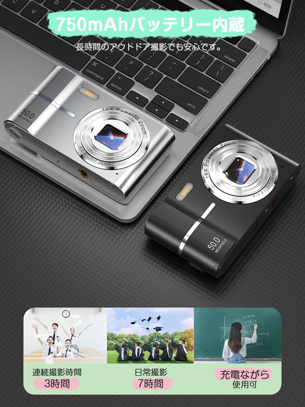 iMega デジタルカメラ 5.0 MEGAPIXEL / ビデオカメラ 小型 Amazon | 5000万画素・4K動画撮影 デジタルカメラ かわいい カメライ