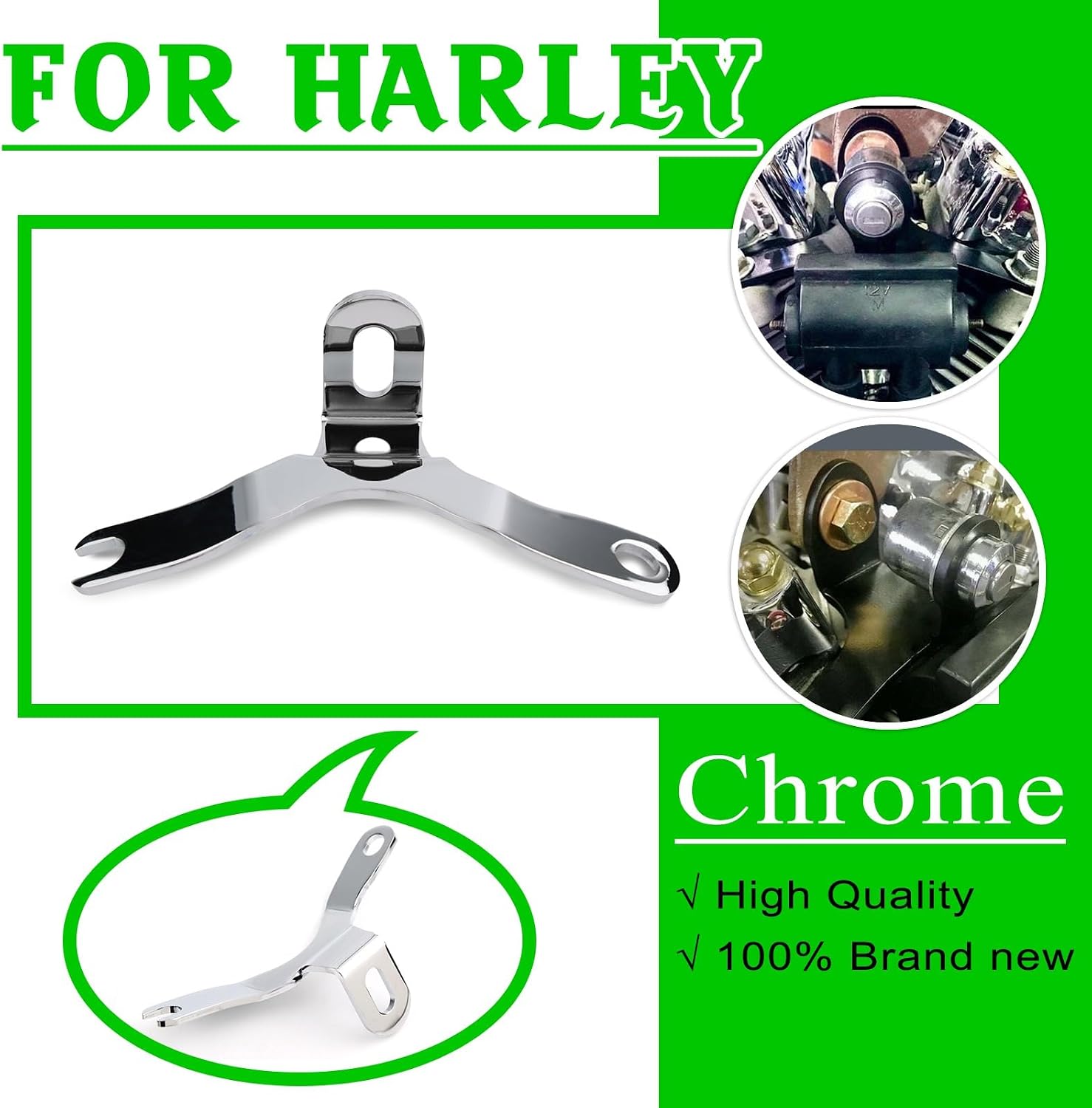 Top Engine Mount Compatible with Harley Electra Glide FL 1967-1984 Super Glide FX 1971-1972 Panhead Shovelhead, Chrome